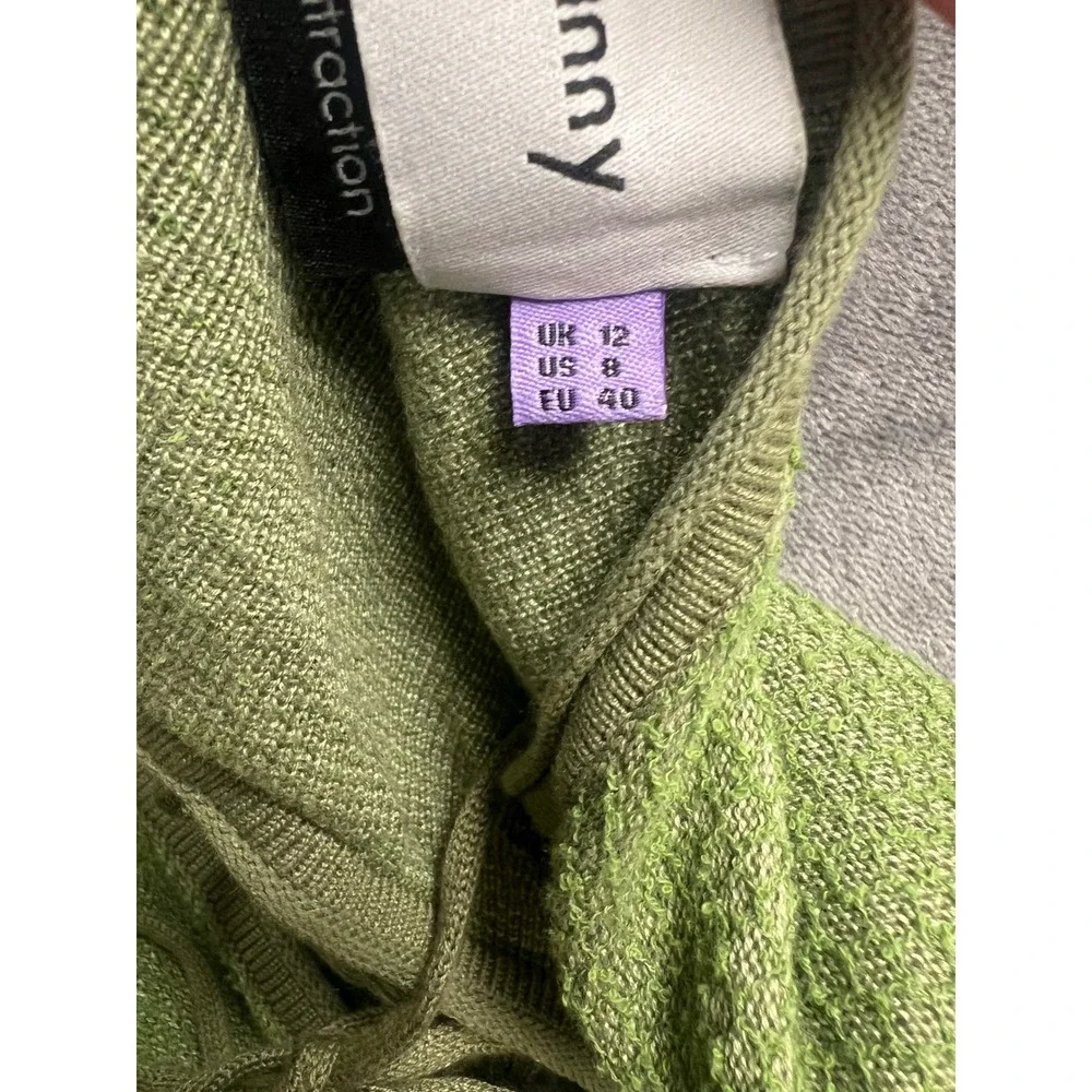 House of Sunny Law of Attraction Green Floral Jacquard Knit Midi Dress US 8 - Picture 13 of 14